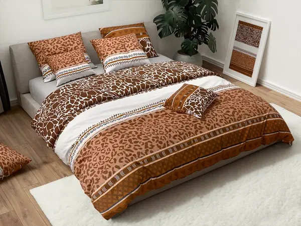 Povlečení z Renforcé bavlny EBONY hnědé Rozměr povlečení: 2 ks 80 x 80 cm | 200 x 220 cm