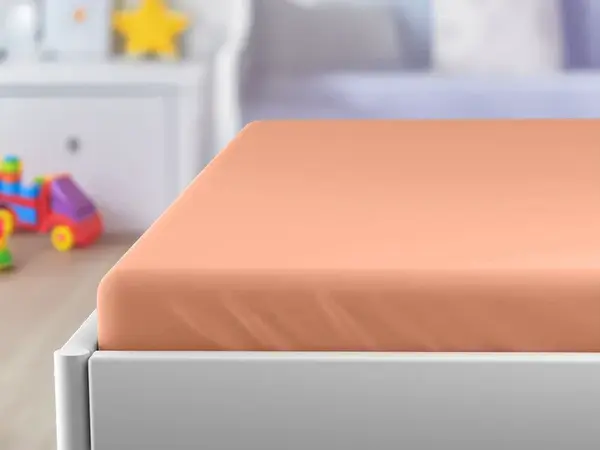 Jersey plachta do detskej postieľky marhuľová 70x140 cm