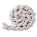 Bellamy Pletený zamatový mantinel do postieľky BUMPER BEIGE 240 cm béžový