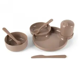 DANTOY tiny Bio jedálenský set Mocca 7ks 0m+
