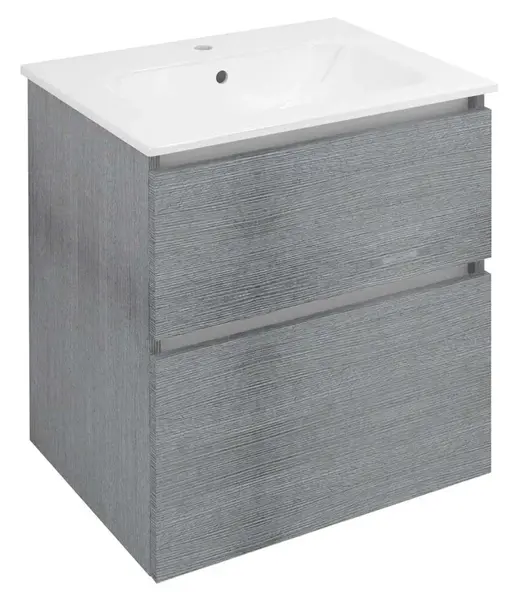 Sapho Ezara - Umývadlová skrinka, 59x46x64 cm, 2 zásuvky, dub strieborný EZ601-1111