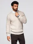 Ombre Elegant men's sweater with interesting weave - ecru