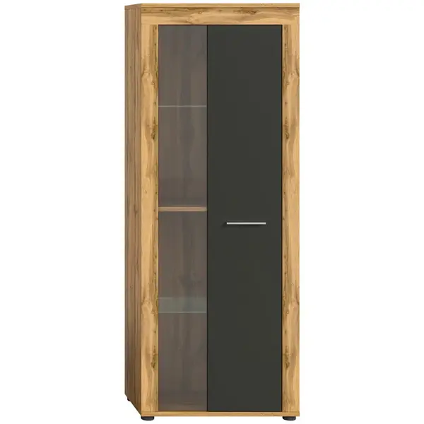 MID.YOU VITRÍNA, šedá, 60/159/35 cm