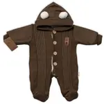 Baby Nellys Pletená kombinéza/overal LUX STAR s kožíškem - dvouvrstvá, hnědá, vel. 62 vel.  62