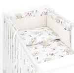 Mamo Tato Mantinel s povlečením do postýlky, 3D sada Velvet, Vážka, ecru/bílá, 135x100 cm