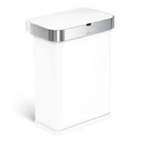 Simplehuman bezdotykový odpadkový kôš SENSOR 58 L hlasové ovládanie biela oceľ ST2049