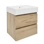 Kúpeľňová skrinka 2 zásuvky s umývadlom SAT B-Way 59x50x45 cm BWAY260OAKU2BI