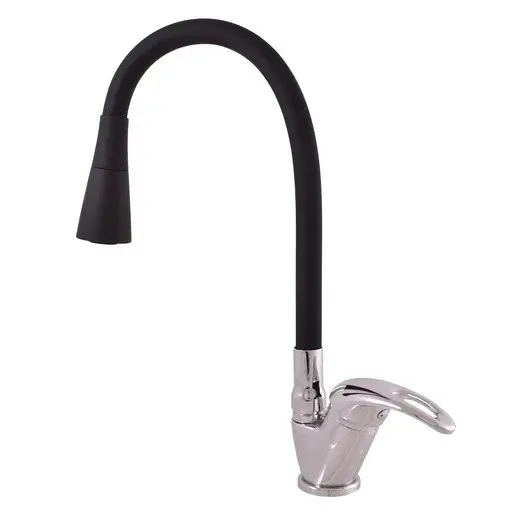 RAV SLEZÁK Sázava drezová batéria so silikónovým ramienkom čierna / chróm sa306.5/13 SA306.513