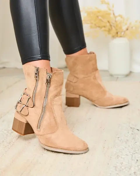 Resti Light brown embellished Zerta heeled boots
