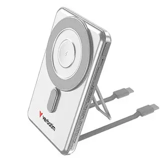 Verbatim, powerbanka s bezdrátovým nabíjením, 5V, nabíjení telefonu, 32276, 5 000mAh, magnetické připevnění, stříbrná