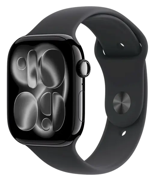 APPLE Watch 11 GPS + Cellular 42mm klavírno čierny hliník - čierny športový remienok - S/M