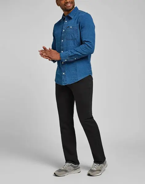 Pánské rifle LEE L72BTNRM STRAIGHT FIT MVP BLACK Velikost: 38/34