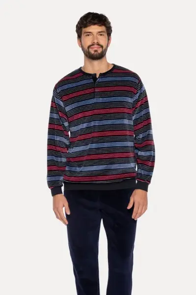 Teplé pánské pyžamo MARCO XXL Tmavě modrá