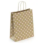 50 x Kraftová taška s bílými puntíky 260x320x120 mm