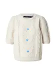 VERO MODA Sveter  krémová / azúrová