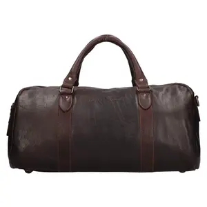 Kožená cestovná taška Greenwood Koen - tmavo hnedá