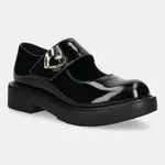 Kožené boty Love Moschino dámské, černá barva, na platformě, JA10114G1NIH0000
