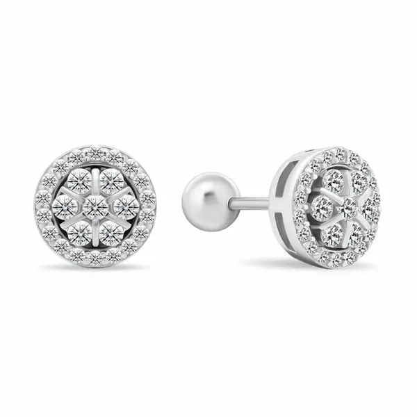 Brilio Silver Blyštivé stříbrné náušnice se zirkony EA490W