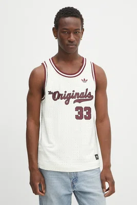 Tričko bez rukávů adidas Originals OG Jersey béžová barva, JM9953