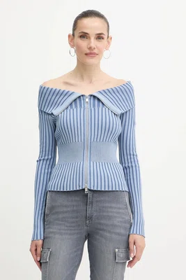 Kardigan Guess KATHRYN dámský, modrá barva, W5YR03 Z30I2