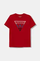 Dětské bavlněné tričko Guess červená barva, s aplikací, L5YI07 K8HM4