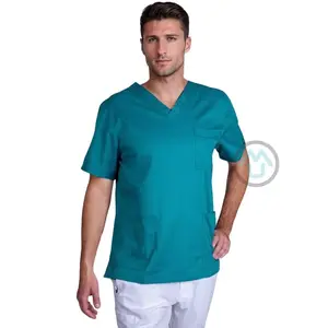 Pánska/ unisex blúza V výstrih - modrozelená 3XL