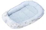 Medi Partners Baby cocoon/nest – Deer and hedgehog + light blue Minky