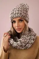 Dámská souprava s fleecem Merry K202 hnědá + ecru