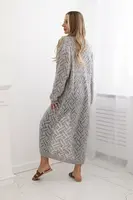 Svetr dlouhý cardigan Super KID Mohair šedý