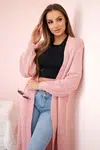 Svetr dlouhý pudrově růžový cardigan