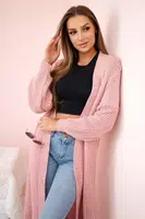 Svetr dlouhý pudrově růžový cardigan