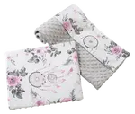 Medi Partners Quilt 75x100 + pillow 35x30 cotton + minky – Dream catchers with flowers + gray minky