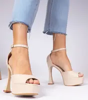 Gemre Beige high-heeled sandals by Tesla