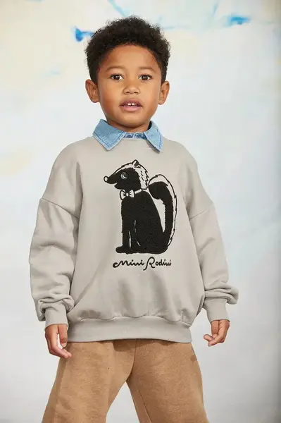 Mini Rodini  mikina detská bavlnená Skunk