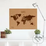 Svet - korková mapa hnedá (nástenná zapichovacia mapa XL)