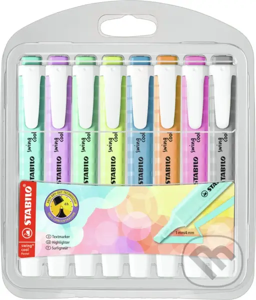 Zvýrazňovač - STABILO swing cool pastel - 8 ks balenie