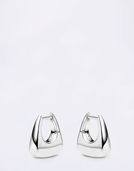 Maria Black Tote Huggie Silver PAIR Silver