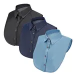 3Pcs 3 Colors Cotton Denim Detachable Collar