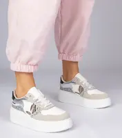 Gemre Beige sneakers with glitter and animal print Bertula