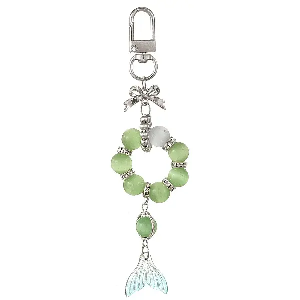 Glass & Cat Eye & Alloy Pendant Decorations
