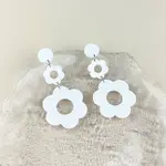 Acrylic Hollow Flower Dangle Stud Earrings