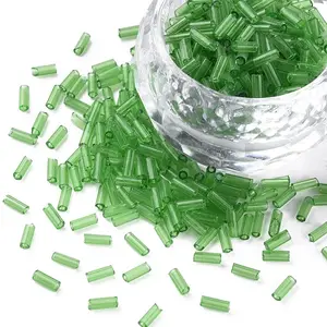 Transparent Glass Bugle Beads