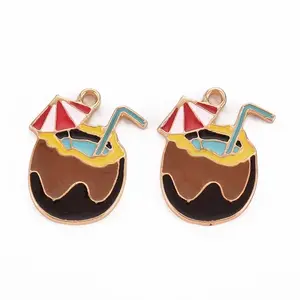 Rack Plating Alloy Enamel Pendants