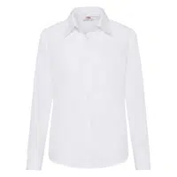 FRUIT OF THE LOOM F17•LADIES LONG SLEEVE POPLIN SHIRT