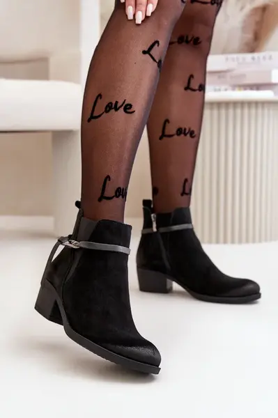 Zazoo 2326 Sametové Dámské Nazouvací Botky Černé