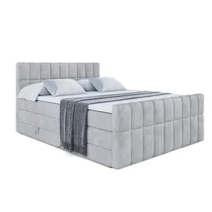 ALTDECOR POSTEL boxspring MIAMI-Z KING – 180x200 – H3/H4 – světle šedá