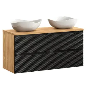 Petits-meubles DVOJUMYVADLO 120cm Elora Černá a dřevěná
