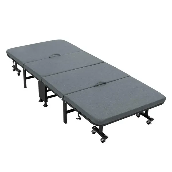 ECD-Germany SKLÁDACÍ POSTEL PRO HOSTY 80 x 190 cm z kovu