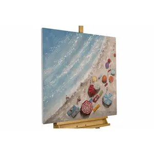 KUNSTLOFT RUČNĚ MALOVANÝ AKRYLOVÝ OBRAZ MODRÝ, 80/80 CM