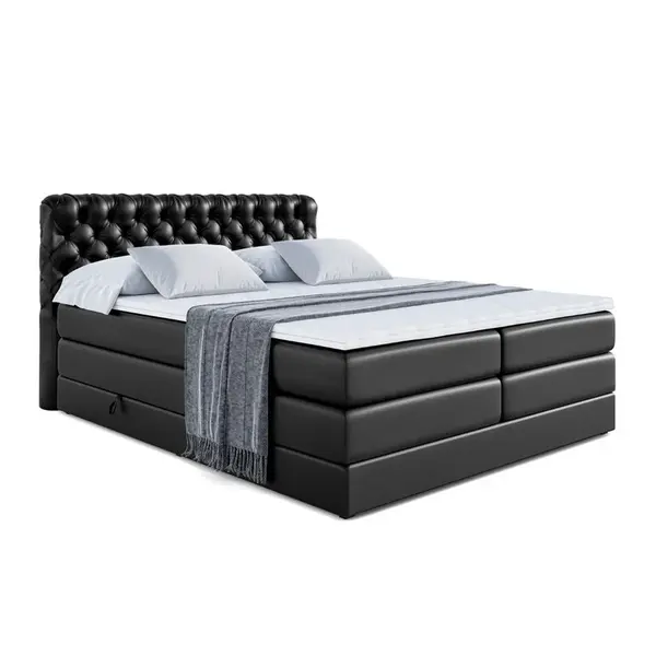 ALTDECOR POSTEL boxspring BOXI8 KING – 180x200 – H3/H4 – vysoce lesklá černá